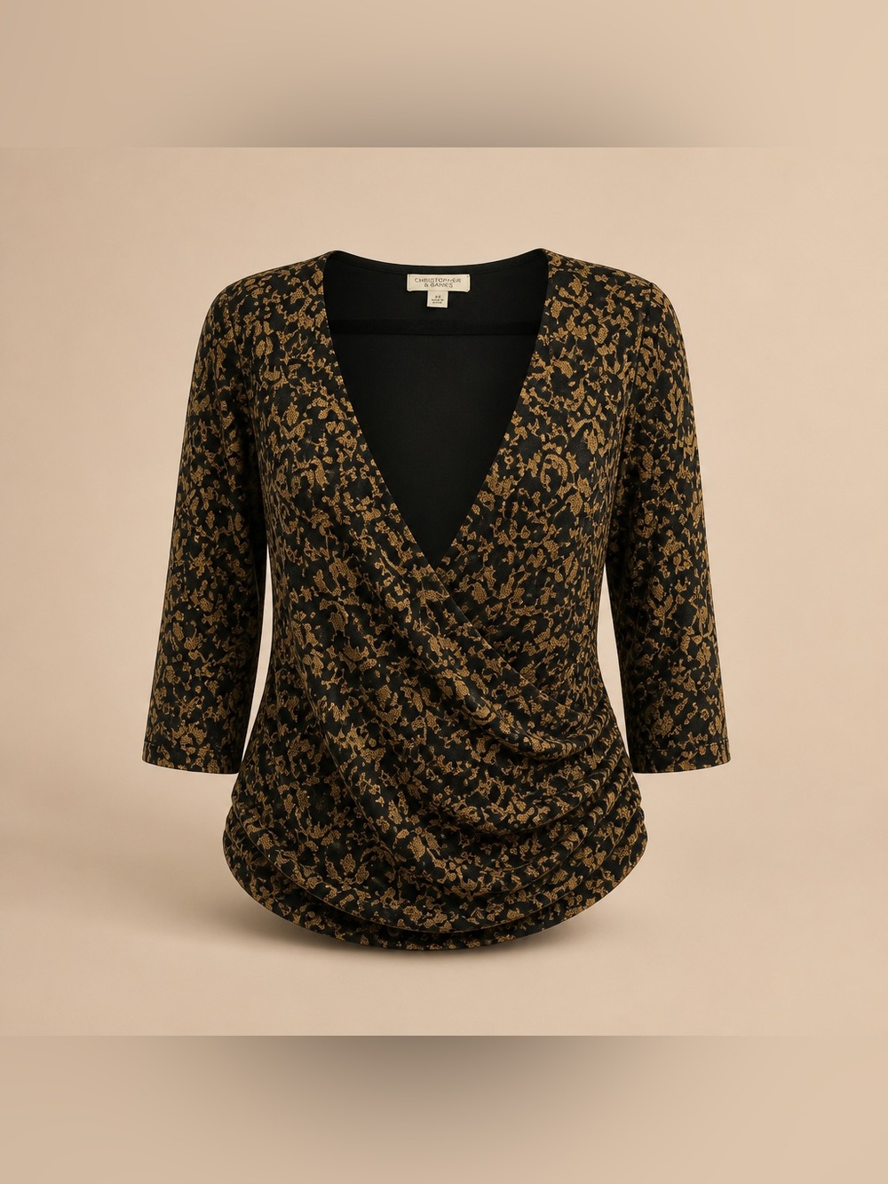 Coldwater Creek 3X Womens Low V-Neck Crochet 3/4 Sleeve Sweater Blouse 3/$25